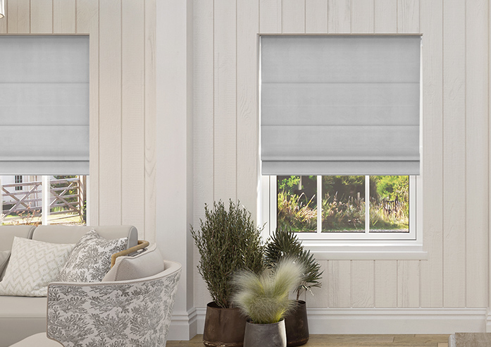 Ultra Luxe Velvet, Cloud - Motorised Roman Blind - Image 3